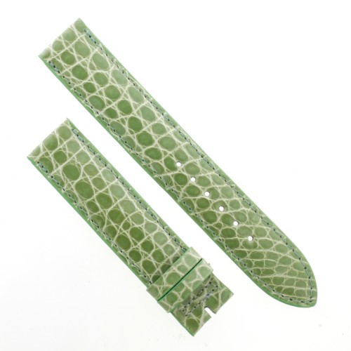 Cinturino Sartoriale Coccodrillo Verde Chiaro Lucido 18/18 mm B32B forma classica