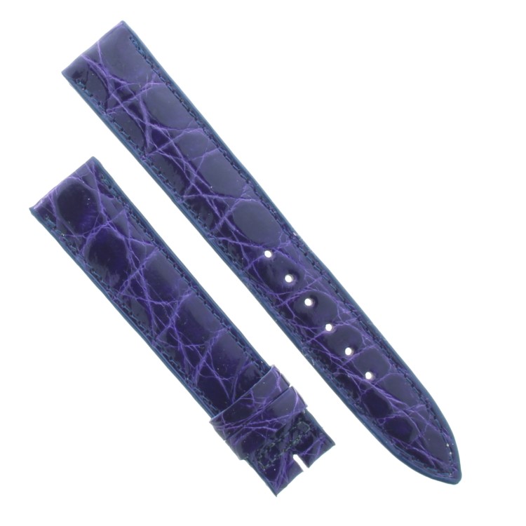 Cinturino Sartoriale Coccodrillo Viola Lucido 17/16 mm B30B forma classica