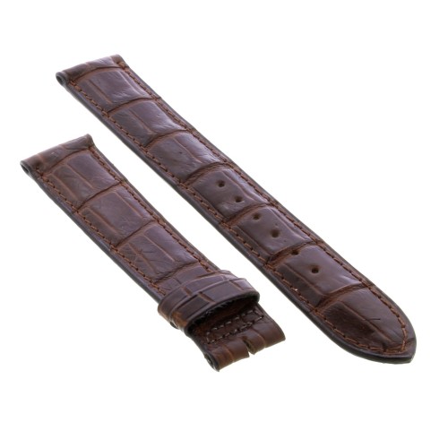 Cinturino Sartoriale Alligatore Marrone Testa di Moro Opaco 18/16 mm B38B classico.