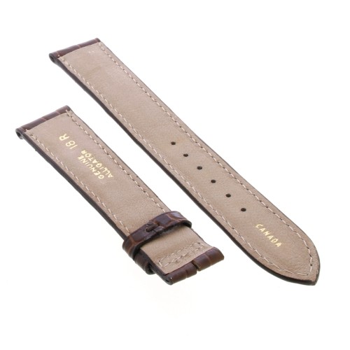 Cinturino Sartoriale Alligatore Marrone Testa di Moro Opaco 18/16 mm B38B classico.