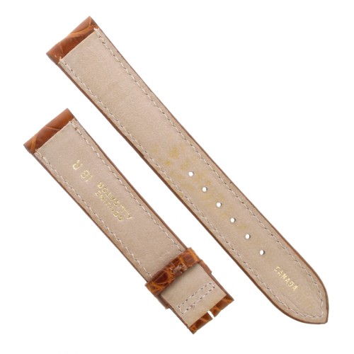 Cinturino Sartoriale Alligatore Marrone Gold opaco 18/16 mm B36B classico.
