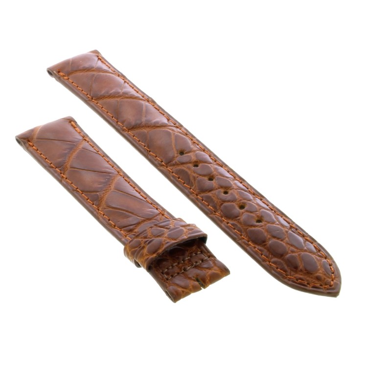 Cinturino Sartoriale Alligatore Marrone Gold opaco 18/16 mm B36B classico.