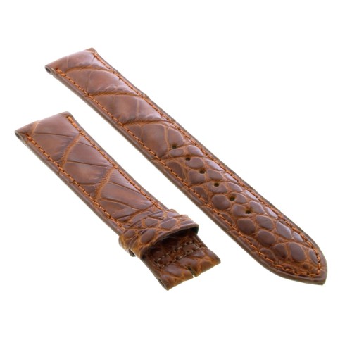 Cinturino Sartoriale Alligatore Marrone Gold opaco 18/16 mm B36B classico.