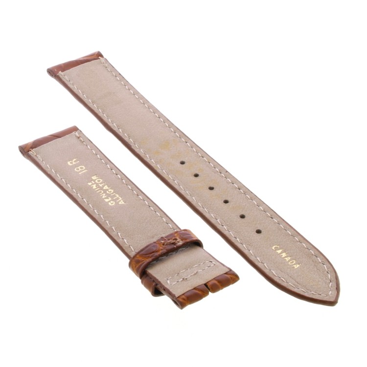 Cinturino Sartoriale Alligatore Marrone Gold opaco 18/16 mm B36B classico.