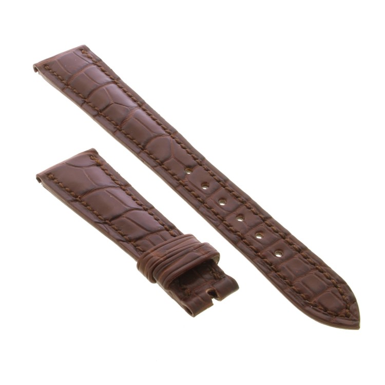 Cinturino Sartoriale Alligatore Marrone Medio opaco 19/14 mm B40B  classico.