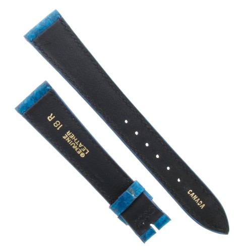 Cinturino Sartoriale Pelle Blu Sfumato Opaco 18/14 mm B35N fodera nera classico