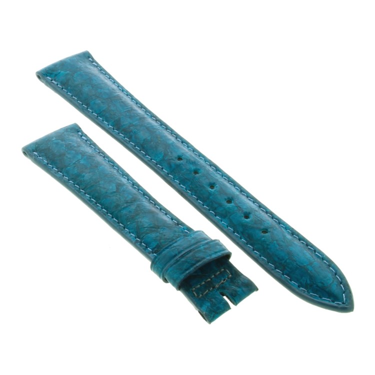 Cinturino Sartoriale Pelle Blu Sfumato Opaco 18/14 mm B35N fodera nera classico