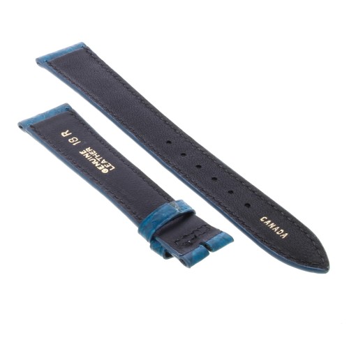 Cinturino Sartoriale Pelle Blu Sfumato Opaco 18/14 mm B35N fodera nera classico