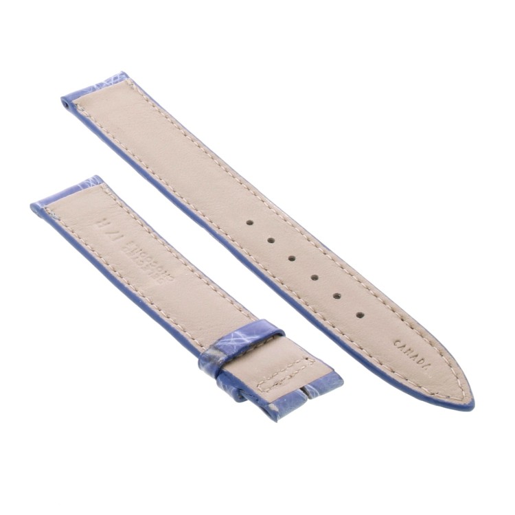 Cinturino Sartoriale Coccodrillo Blu Indaco Chiaro Lucido 17/16 mm B33B classico.