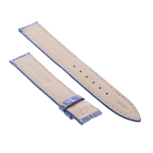 Cinturino Sartoriale Coccodrillo Blu Indaco Chiaro Lucido 17/16 mm B33B classico.