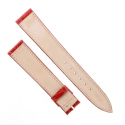 Cinturino Sartoriale Coccodrillo Rosso Lucido 18/16 mm B32B spessore 3,4 mm ansa curva 2
