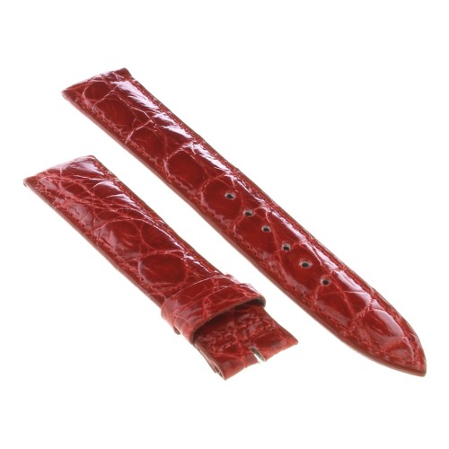 Cinturino Sartoriale Coccodrillo Rosso Lucido 18/16 mm B32B spessore 3,4 mm ansa curva