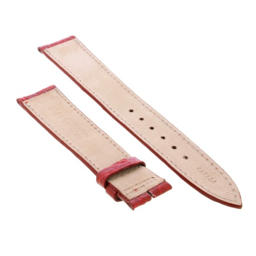 Cinturino Sartoriale Coccodrillo Rosso Lucido 18/16 mm B32B spessore 3,4 mm ansa curva