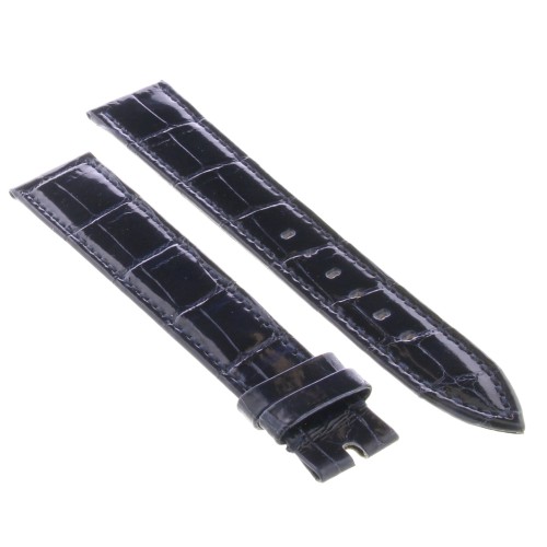 Cinturino Sartoriale Alligatore Blu Scuro Lucido 20/16 mm B30N forma classica