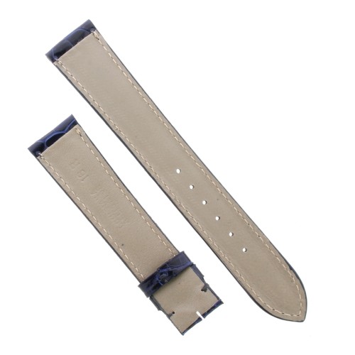 Cinturino Sartoriale Alligatore Blu Scuro Lucido 18/16 mm B33B forma classica