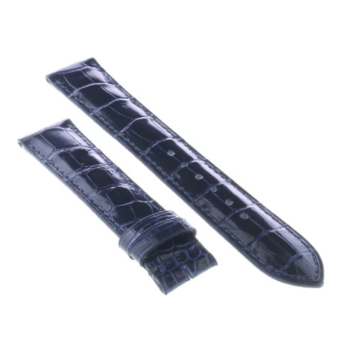 Cinturino Sartoriale Alligatore Blu Scuro Lucido 18/16 mm B33B forma classica