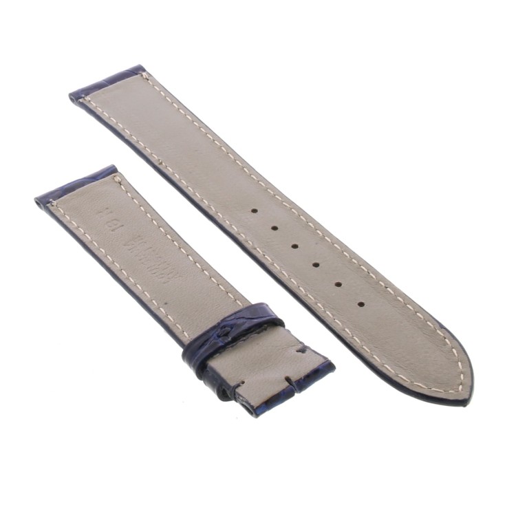 Cinturino Sartoriale Alligatore Blu Scuro Lucido 18/16 mm B33B forma classica