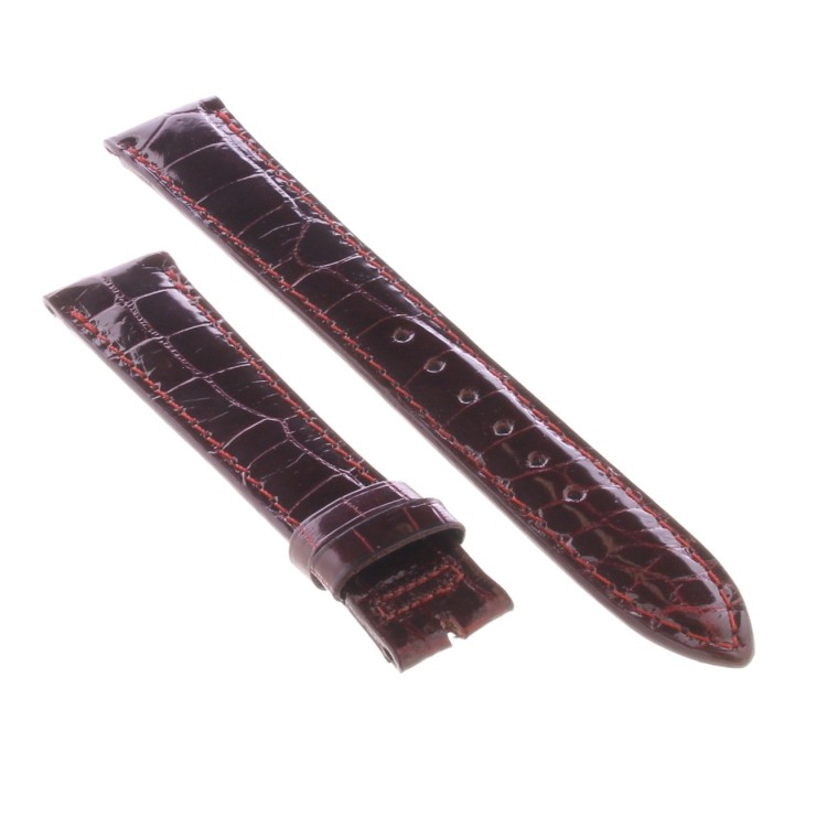 Cinturino Sartoriale Alligatore Rosso Bordeaux 17/14 mm B35B classico.