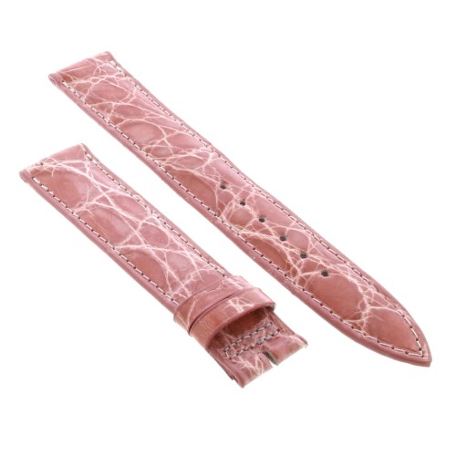 Cinturino Sartoriale Coccodrillo Rosa Chiaro Lucido 17/16 mm B36B forma classica