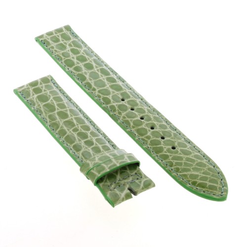 Cinturino Sartoriale Coccodrillo Verde Chiaro Lucido 18/18 mm B32B forma classica