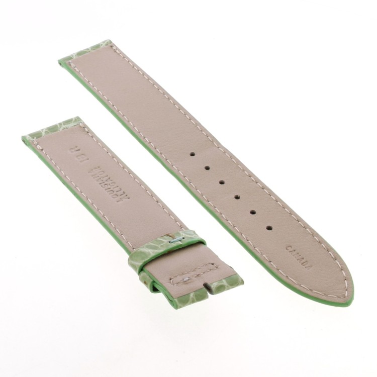 Cinturino Sartoriale Coccodrillo Verde Chiaro Lucido 18/18 mm B32B forma classica