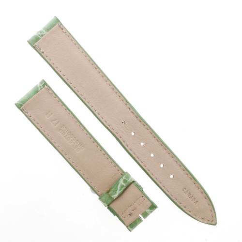 Cinturino Sartoriale Coccodrillo Verde Chiaro Lucido 17/16 mm B36B forma classica