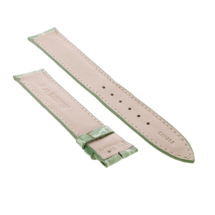 Cinturino Sartoriale Coccodrillo Verde Chiaro Lucido 17/16 mm B36B forma classica