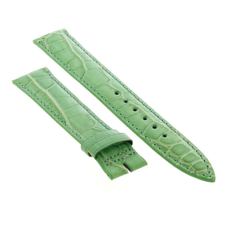 Cinturino Sartoriale Alligatore Verde Chiaro Opaco 18/16 mm B36B forma classica