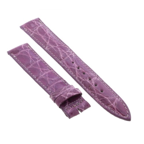 Cinturino Sartoriale Coccodrillo Rosa Lavanda Lucido 17/16 mm B32B forma classica