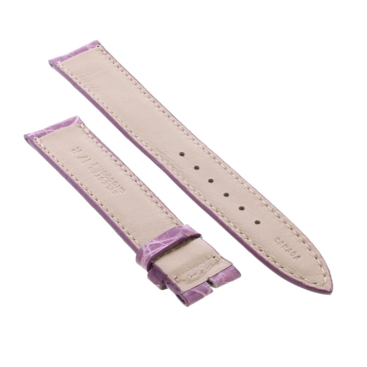 Cinturino Sartoriale Coccodrillo Rosa Lavanda Lucido 17/16 mm B32B forma classica