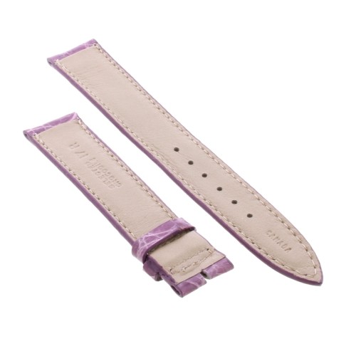 Cinturino Sartoriale Coccodrillo Rosa Lavanda Lucido 17/16 mm B32B forma classica