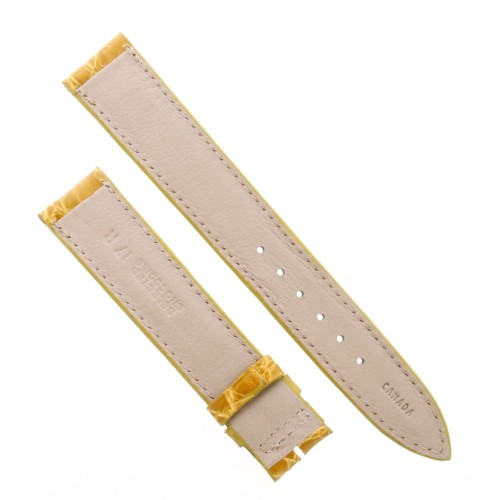Cinturino Sartoriale Coccodrillo Giallo Lucido 17/16 mm B32B forma classica