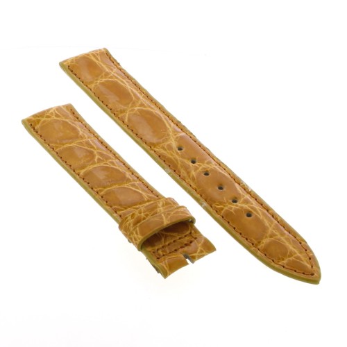 Cinturino Sartoriale Coccodrillo Giallo Lucido 17/16 mm B32B forma classica