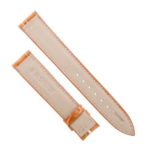 Cinturino Sartoriale Coccodrillo Rosa Salmone Lucido 17/16 mm B32B forma classica