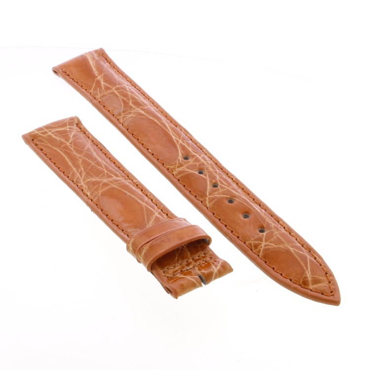 Cinturino Sartoriale Coccodrillo Rosa Salmone Lucido 17/16 mm B32B forma classica