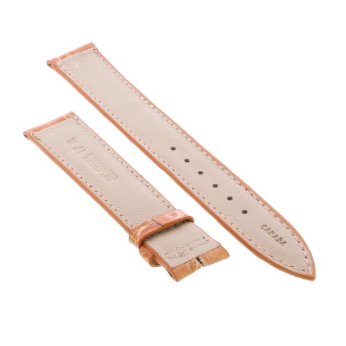 Cinturino Sartoriale Coccodrillo Rosa Salmone Lucido 17/16 mm B32B forma classica