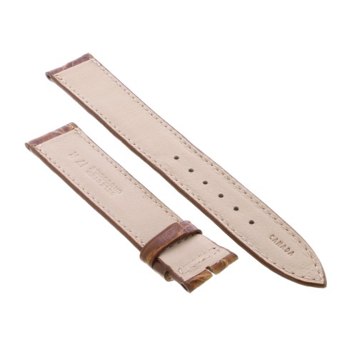 Cinturino Sartoriale Coccodrillo Marrone Medio Lucido 17/16 mm B30B classico con fumatura di colore scuro in punta