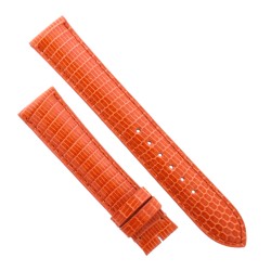 Cinturino Sartoriale Lucertola Arancione Lucido 18/16 mm B35B forma classica