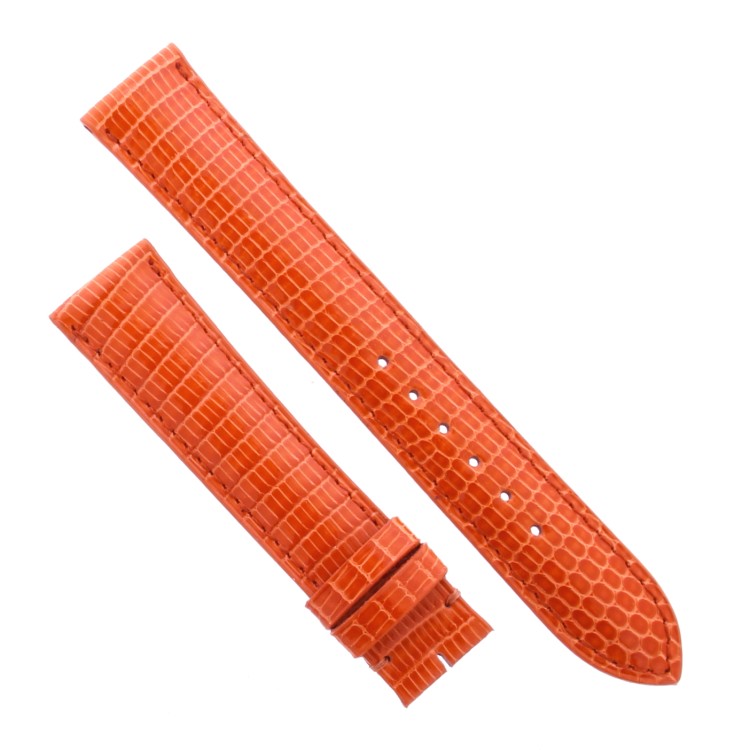 Cinturino Sartoriale Lucertola Arancione Lucido 18/16 mm B35B forma classica