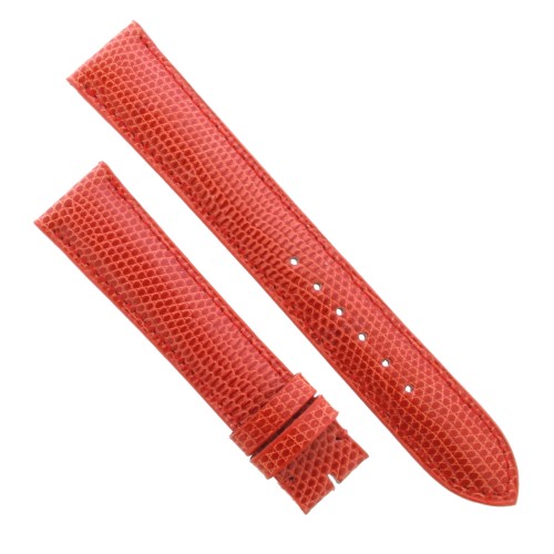 Cinturino Sartoriale Lucertola Rosso Chiaro Lucido 18/16 mm B35B forma classica
