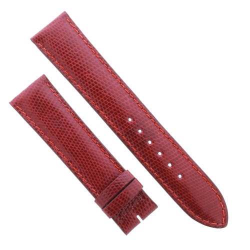 Cinturino Sartoriale Lucertola Rosso Lucido 20/18 mm B38B forma classica