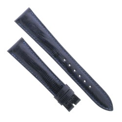 Cinturino Sartoriale Lucertola Tejus Blu Scuro Lucido 18/14 mm B32G forma classica
