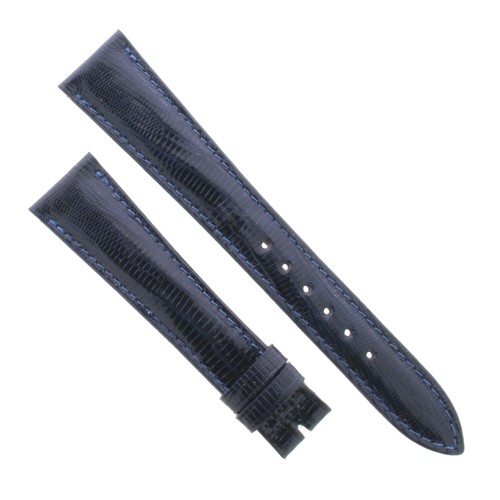 Cinturino Sartoriale Lucertola Tejus Blu Scuro Lucido 18/14 mm B32G forma classica