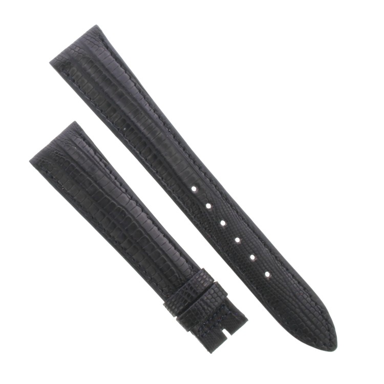 Cinturino Sartoriale Lucertola Tejus Nero Opaco 18/14 mm B32N forma classica