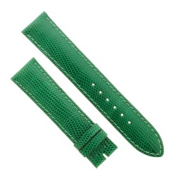 Cinturino Sartoriale Lucertola Verde Lucido 20/18 mm B38B forma classica