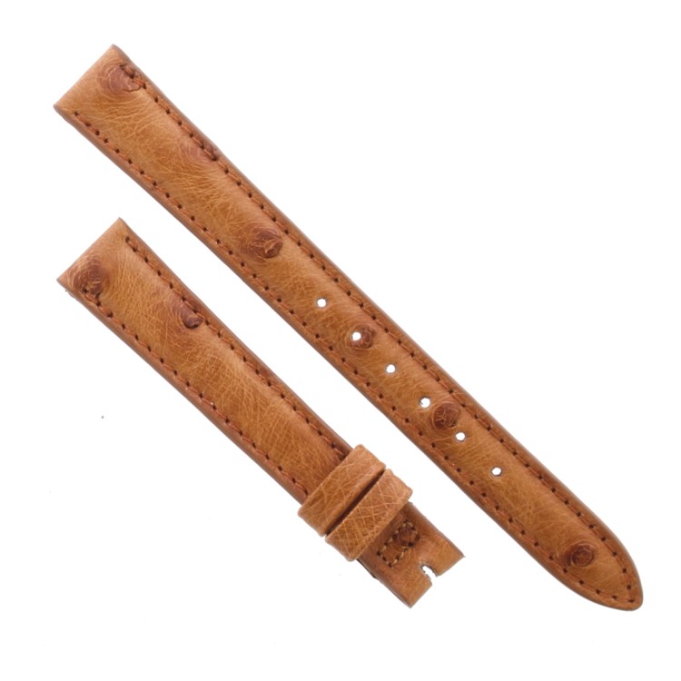 Cinturino Sartoriale Struzzo Marrone Miele Opaco 12/10 mm B32N