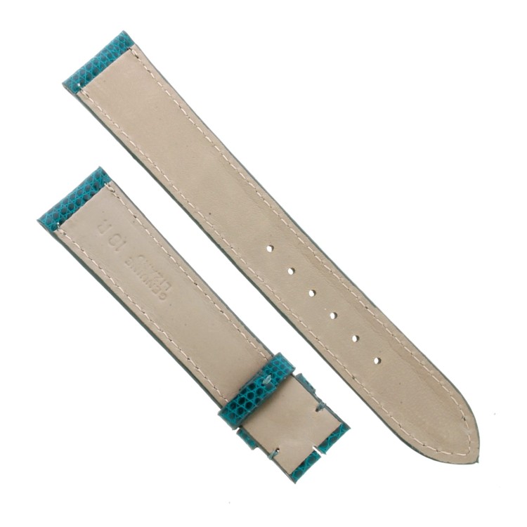 Cinturino Sartoriale Lucertola Verde Lucido 18/16 mm B35B forma classica