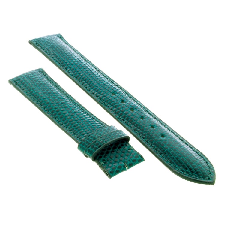 Cinturino Sartoriale Lucertola Verde Lucido 18/16 mm B35B forma classica