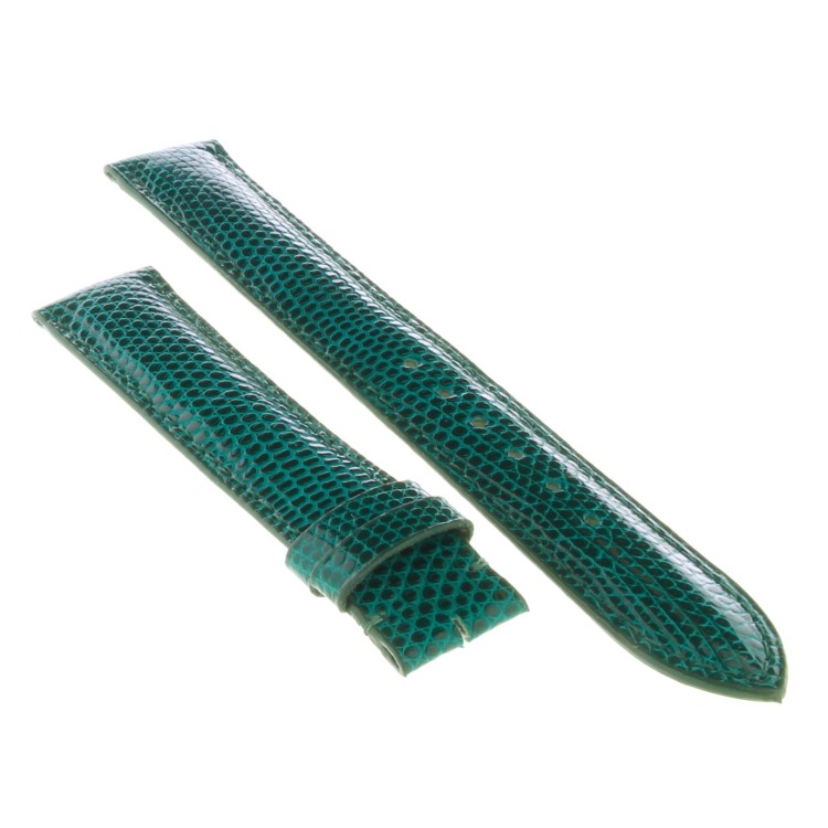 Cinturino Sartoriale Lucertola Verde Lucido 18/16 mm B35B forma classica