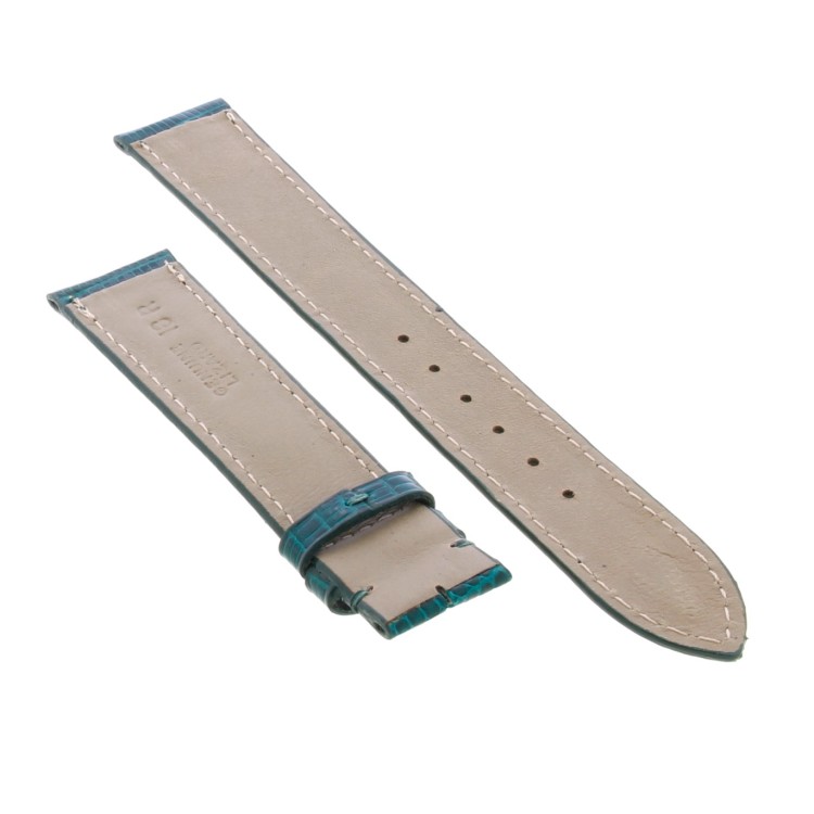 Cinturino Sartoriale Lucertola Verde Lucido 18/16 mm B35B forma classica